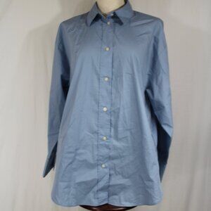H&M Shirt Women's S Blue Button Up Collared Long Sleeve Cotton Casual Oversized